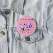 USA Unabhängigkeitstag hellrosa Button (Beispiel)