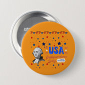 USA Unabhängigkeitstag Orange Button (Vorne & Hinten)