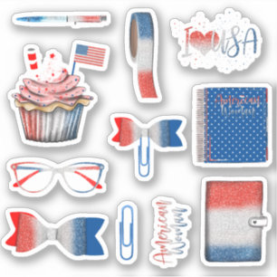 USA Unabhängigkeitstag Planer Sticker Set 02