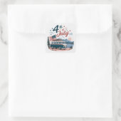 USA Unabhängigkeitstag Quadratischer Aufkleber (Tasche)