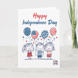 USA Unabhängigkeitstag - Süße Kinder Karte