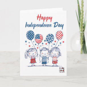USA Unabhängigkeitstag - Süße Kinder Karte
