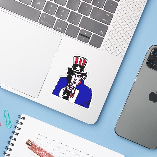 USA Uncle Sam Aufkleber (Laptop mit iPhone)