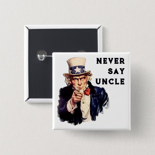 USA Uncle Sam Pinback Button (Vorne & Hinten)