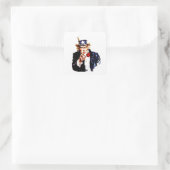USA Uncle Sam will dir Patriotic Duty Call zu bewa Quadratischer Aufkleber (Tasche)