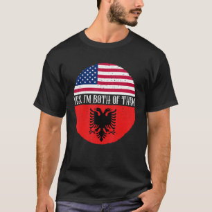 USA und Albanien Vintage Flaggen Ja ich bin beide  T-Shirt