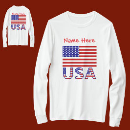 USA und amerikanische Flagge Rote Personalisierte  T-Shirt
