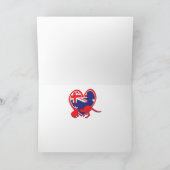 USA und Australien Flaggenschwerpunkte Dankeskarte (Innenseite)