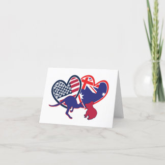 USA und Australische Flaggenstaaten Dankeskarte