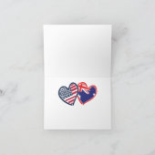 USA und Australische Flaggenstaaten Dankeskarte (Innenseite)