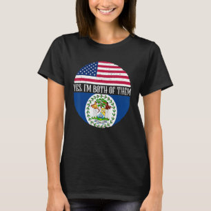 USA und Belize Vintage Flaggen Ja ich bin beide T-Shirt
