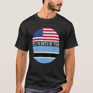 USA und Botswana Vintage-Flaggen Ja, ich bin beid T-Shirt