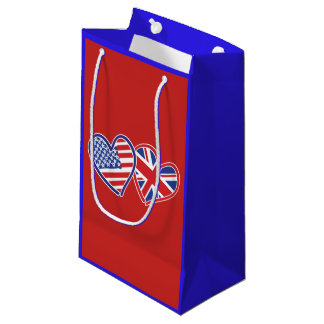 USA und BRITISCHE Flaggen-Herzen Kleine Geschenktüte