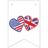 USA und BRITISCHE Flaggen-Herzen Wimpelkette (Dritte Fahne)
