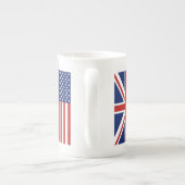 USA und BRITISCHE Flaggen Porzellantasse (Rückseite)