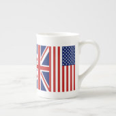 USA und BRITISCHE Flaggen Porzellantasse (Rechts)
