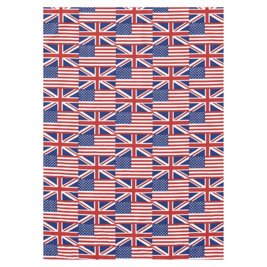 USA und BRITISCHES Flaggen-Muster Tischdecke (Vorderseite)