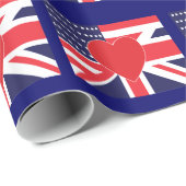 USA und BRITISCHES Liebe-Verpackungs-Papier Geschenkpapier (Rolleneckpunkt)
