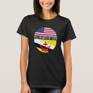 USA und Brunei Vintage Flaggen Ja ich bin beide T-Shirt