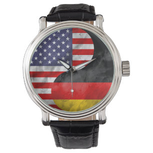 USA und Deutschland - Yin Yang Wedding Gift Armbanduhr