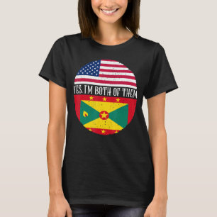 USA und Grenada Vintag Flags Ja ich bin beide der T-Shirt