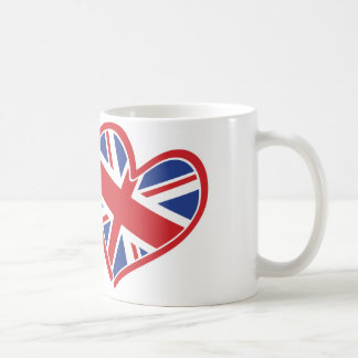 USA und Großbritannien in den Herzen, welche die Kaffeetasse