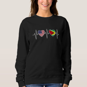 USA und Guyana Guyanische Flagge Flaggen Premium Sweatshirt