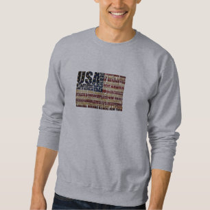 USA und ihre Bundesstaaten in Sternen und Streifen Sweatshirt