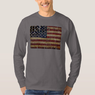 USA und ihre Bundesstaaten in Sternen und Streifen T-Shirt