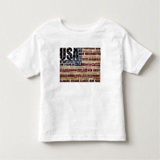USA und ihre bundesstaatlichen Staaten in US Flagg Kleinkind T-shirt