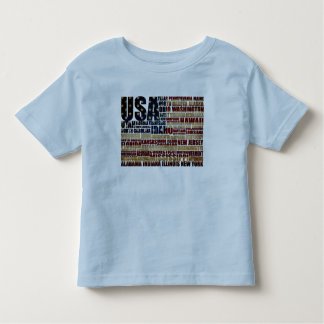 USA und ihre bundesstaatlichen Staaten in US Flagg Kleinkind T-shirt