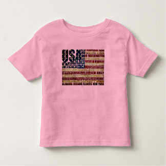 USA und ihre bundesstaatlichen Staaten in US Flagg Kleinkind T-shirt