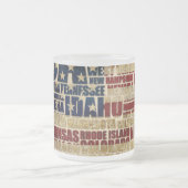 USA und ihre bundesstaatlichen Staaten in US Flagg Mattglastasse (Mittel)