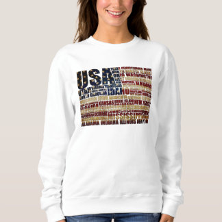 USA und ihre bundesstaatlichen Staaten in US Flagg Sweatshirt