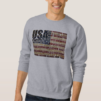 USA und ihre bundesstaatlichen Staaten in US Flagg Sweatshirt