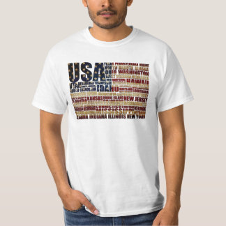USA und ihre bundesstaatlichen Staaten in US Flagg T-Shirt