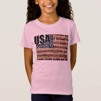 USA und ihre bundesstaatlichen Staaten in US Flagg T-Shirt