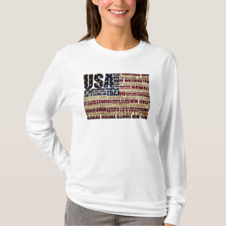 USA und ihre bundesstaatlichen Staaten in US Flagg T-Shirt