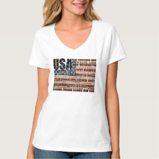 USA und ihre bundesstaatlichen Staaten in US Flagg T-Shirt