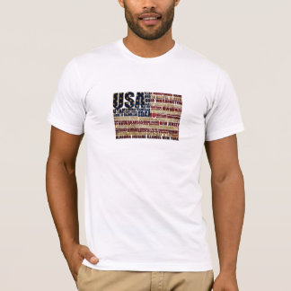 USA und ihre bundesstaatlichen Staaten in US Flagg T-Shirt