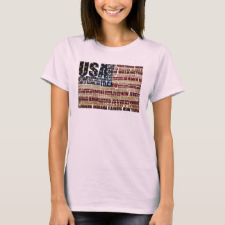 USA und ihre bundesstaatlichen Staaten in US Flagg T-Shirt