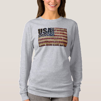 USA und ihre bundesstaatlichen Staaten in US Flagg T-Shirt