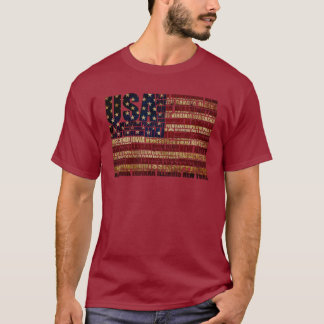 USA und ihre bundesstaatlichen Staaten in US Flagg T-Shirt