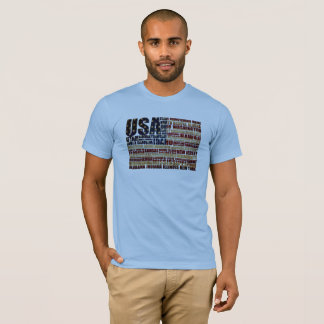 USA und ihre bundesstaatlichen Staaten in US Flagg T-Shirt