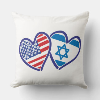 USA und Israel Herzenflagge Kissen