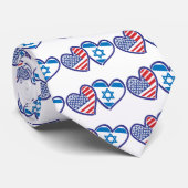 USA und Israel Herzenflagge Krawatte (Gerollt)