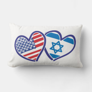 USA und Israel Herzenflagge Lendenkissen