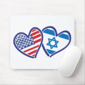 USA und Israel Herzenflagge Mousepad (Mit Mouse)