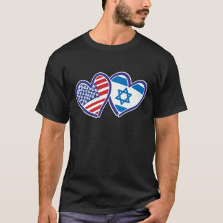 USA und Israel Herzenflagge T-Shirt