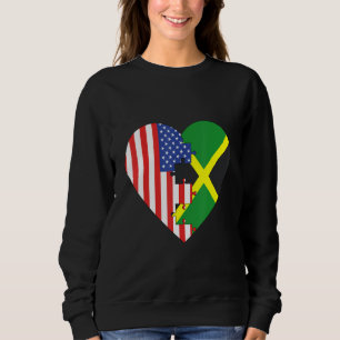 USA und Jamaika Flaggen Herz Sweatshirt